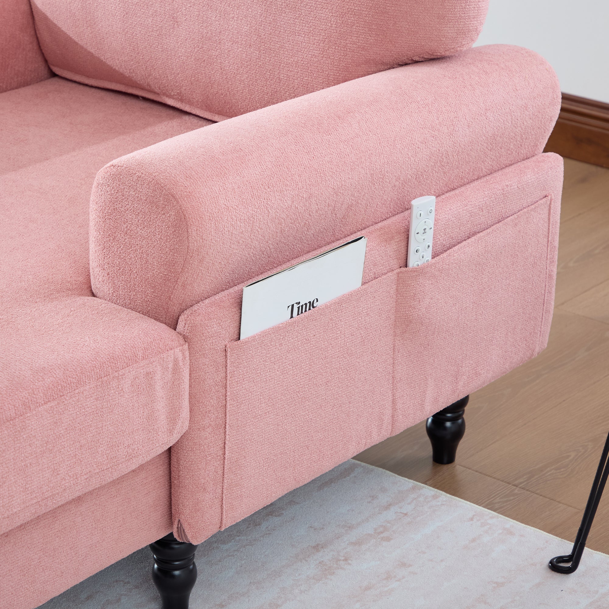 Modern Minimalist Chenille Fabric Chaise Lounge Recliner Single Sofa (W395P371343) - Direct Wicker