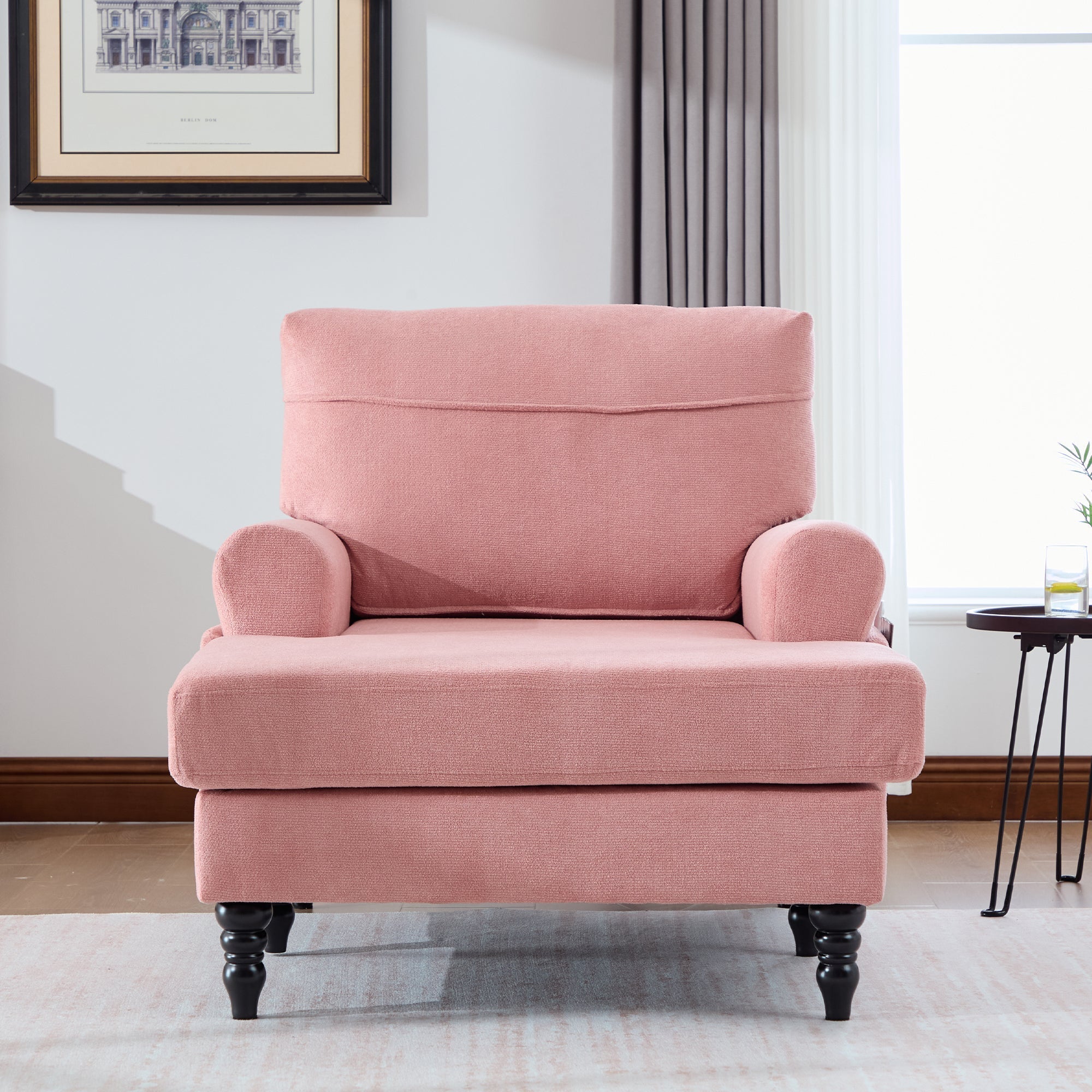 Modern Minimalist Chenille Fabric Chaise Lounge Recliner Single Sofa (W395P371343) - Direct Wicker