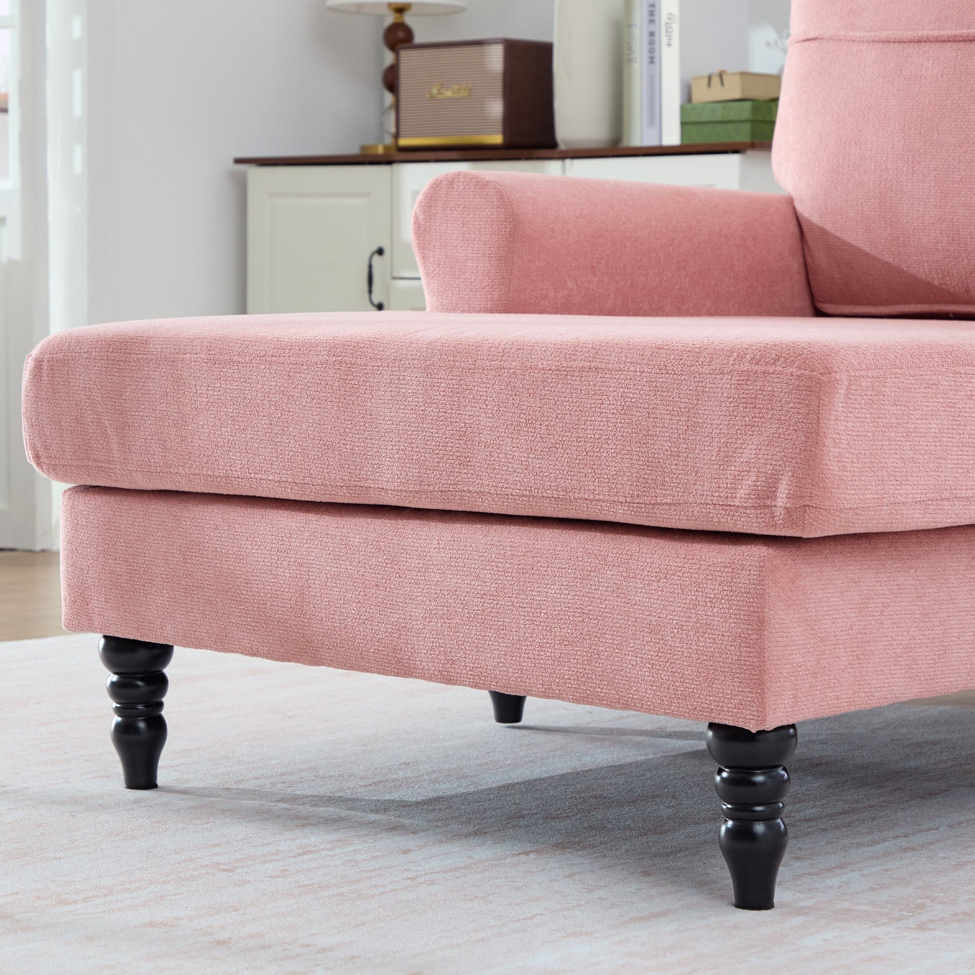 Modern Minimalist Chenille Fabric Chaise Lounge Recliner Single Sofa (W395P371343) - Direct Wicker