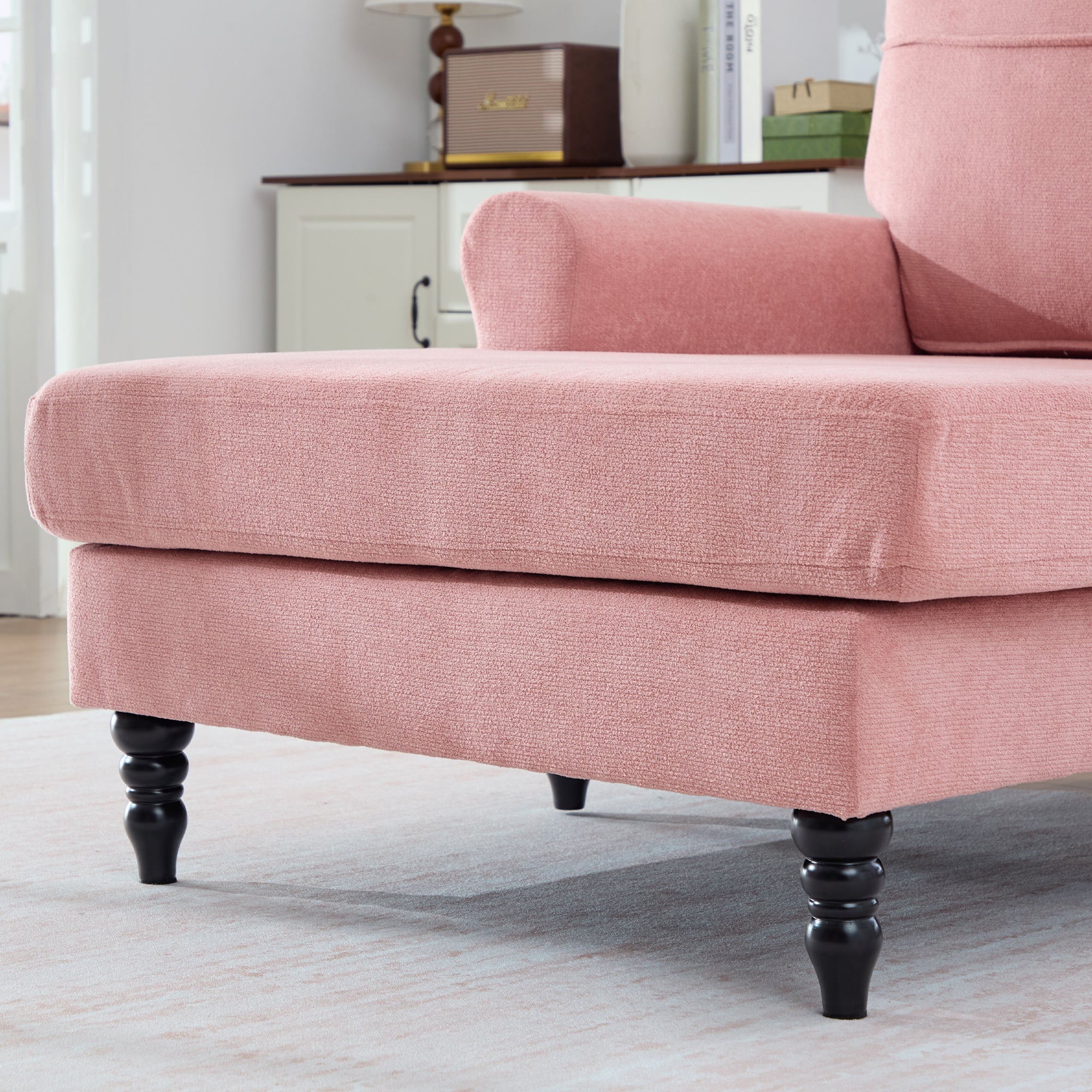 Modern Minimalist Chenille Fabric Chaise Lounge Recliner Single Sofa (W395P371343) - Direct Wicker