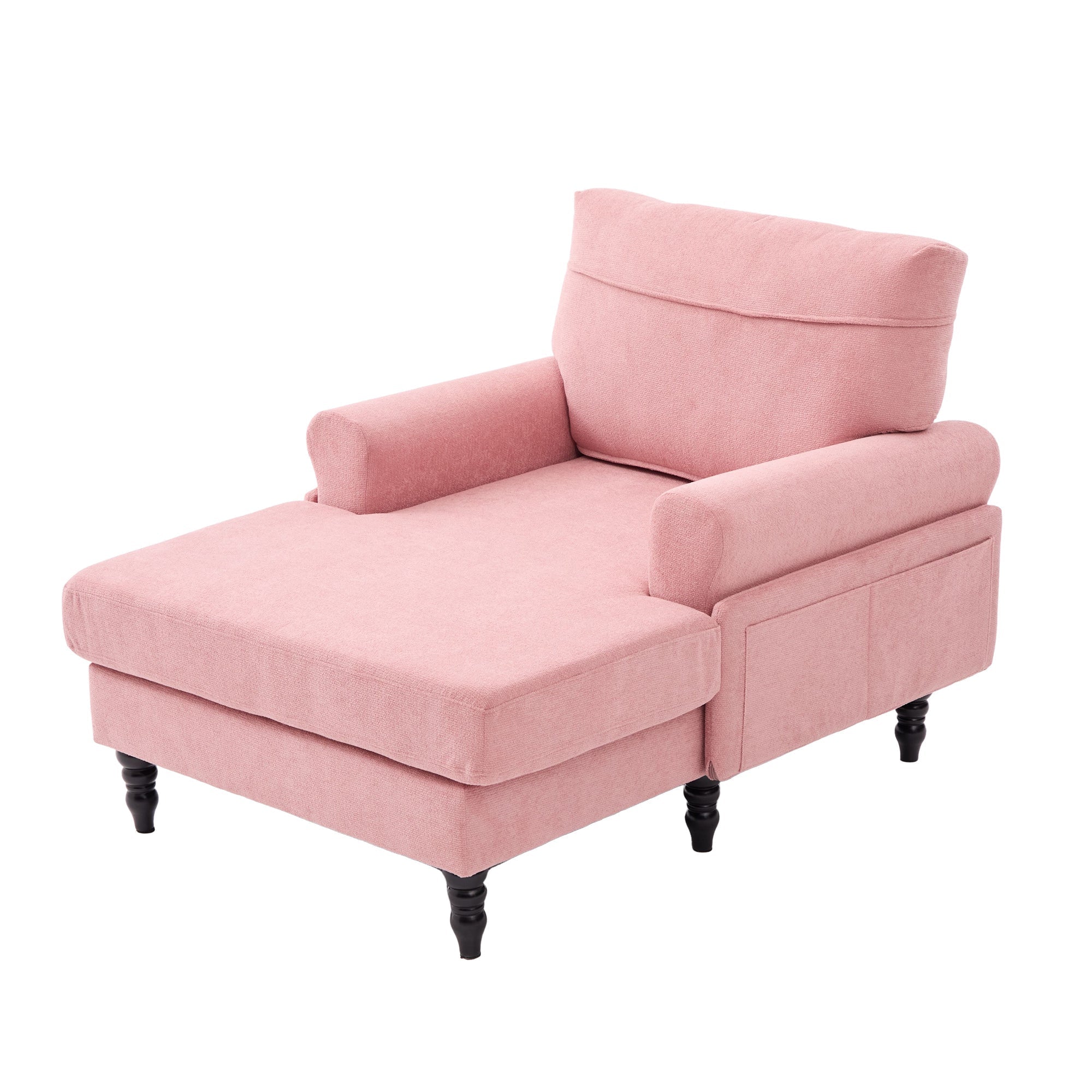 Modern Minimalist Chenille Fabric Chaise Lounge Recliner Single Sofa (W395P371343) - Direct Wicker
