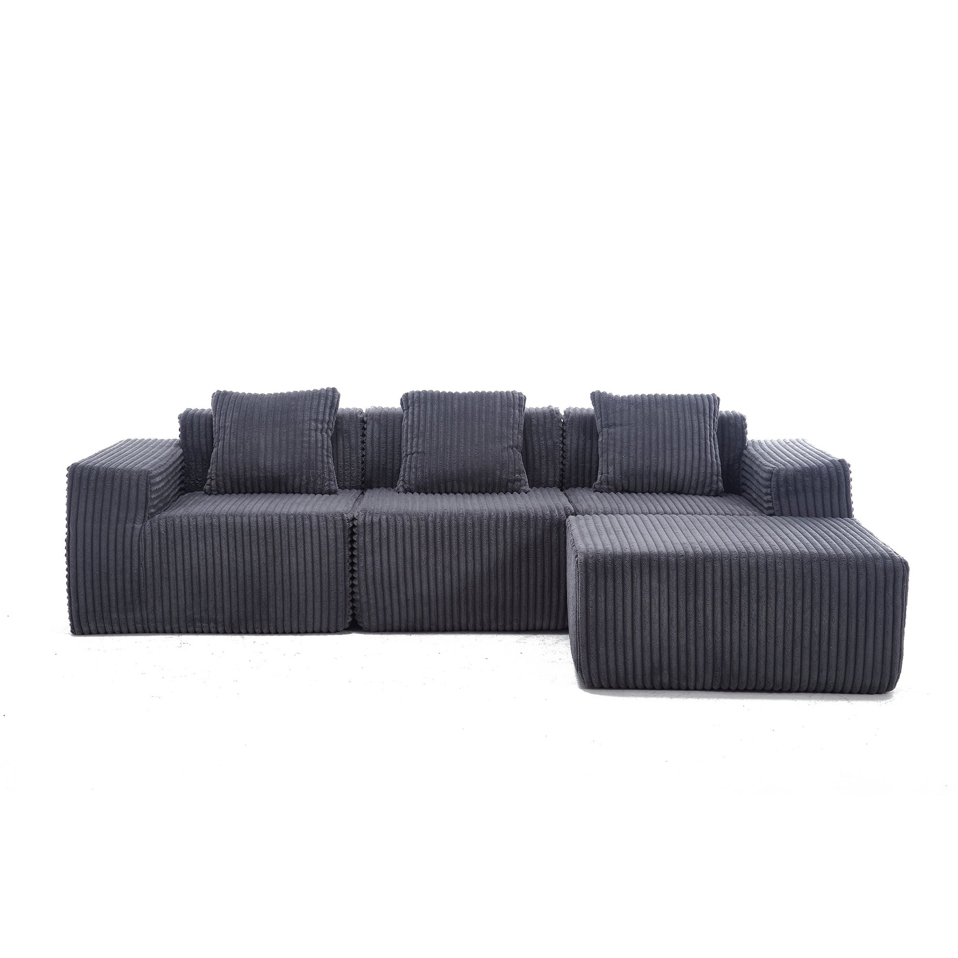 Modern Minimalist Modular Sectional Sofa with Deep Seats (W2959S00002) - Direct Wicker