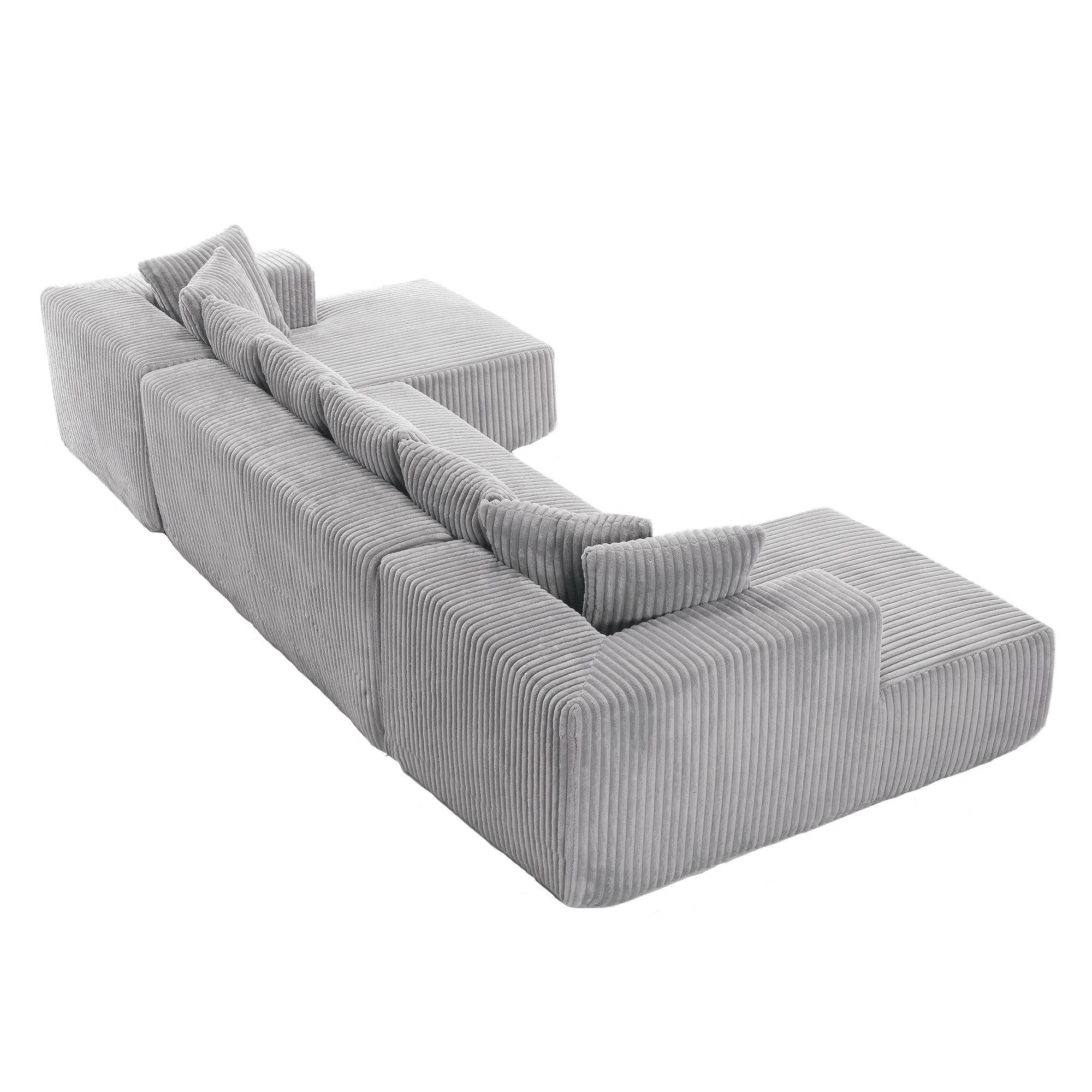 Modular Sectional Couch, U - shaped sofa, Chaise Lounge, Striped fabric (W2981S00010) - Direct Wicker