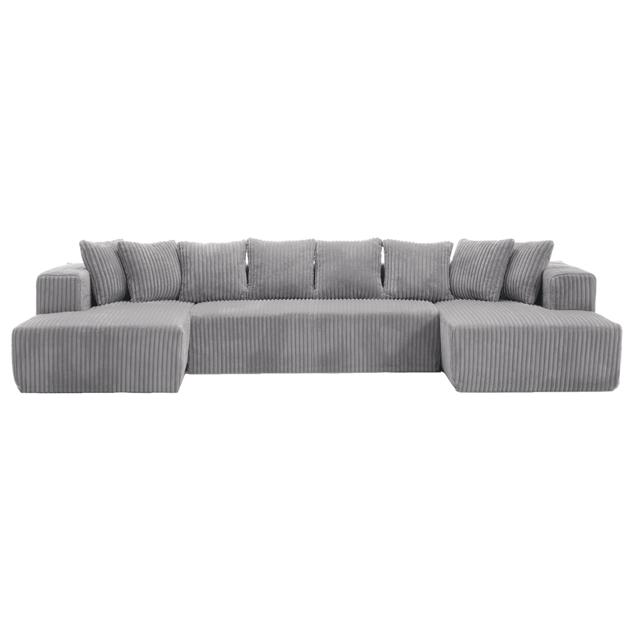 Modular Sectional Couch, U - shaped sofa, Chaise Lounge, Striped fabric (W2981S00010) - Direct Wicker