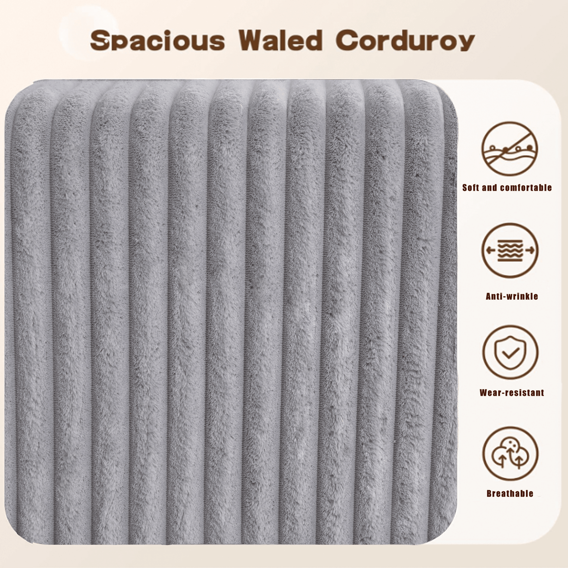 Modular Sectional Couch, U - shaped sofa, Chaise Lounge, Striped fabric (W2981S00010) - Direct Wicker