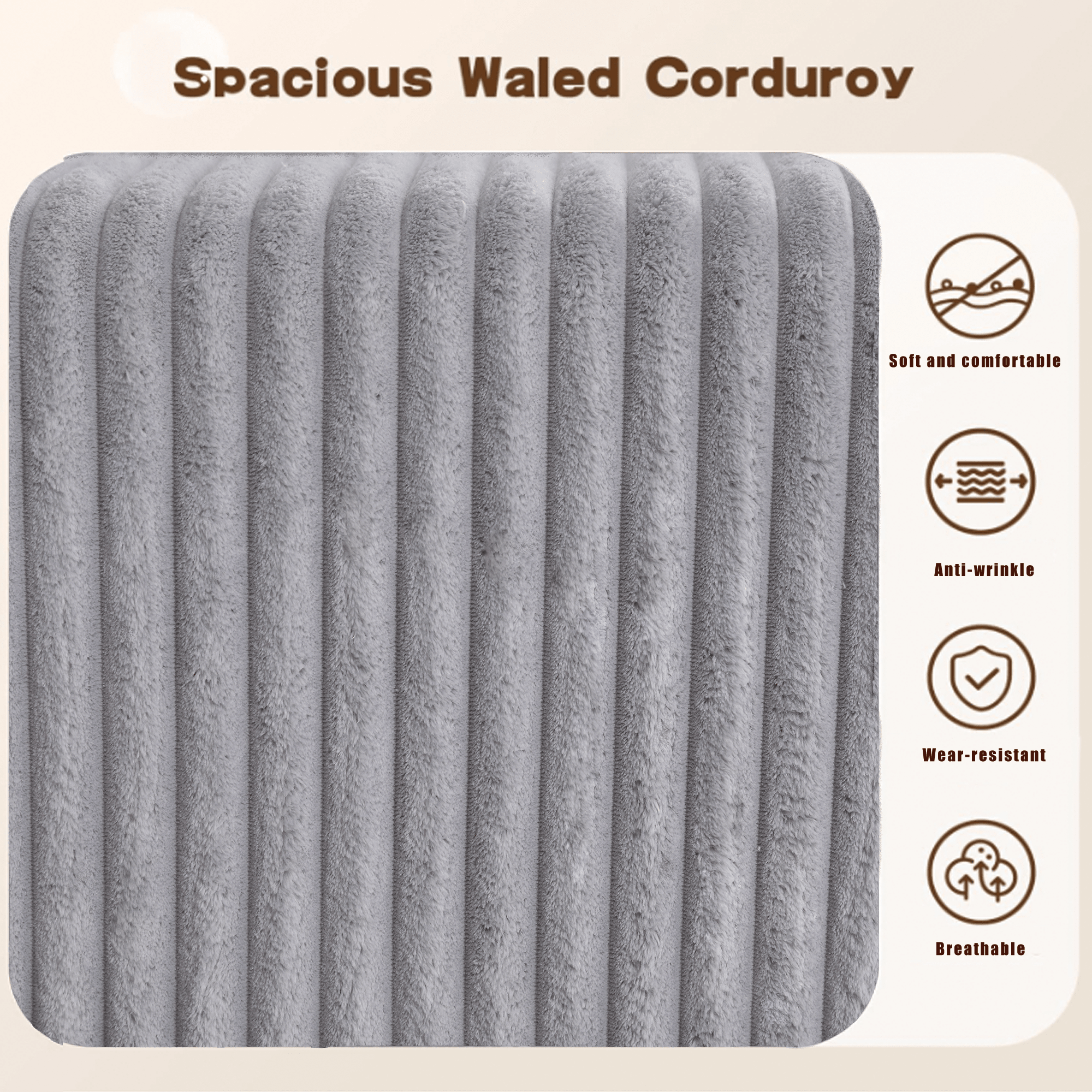 Modular Sectional Couch, U - shaped sofa, Chaise Lounge, Striped fabric (W2981S00010) - Direct Wicker