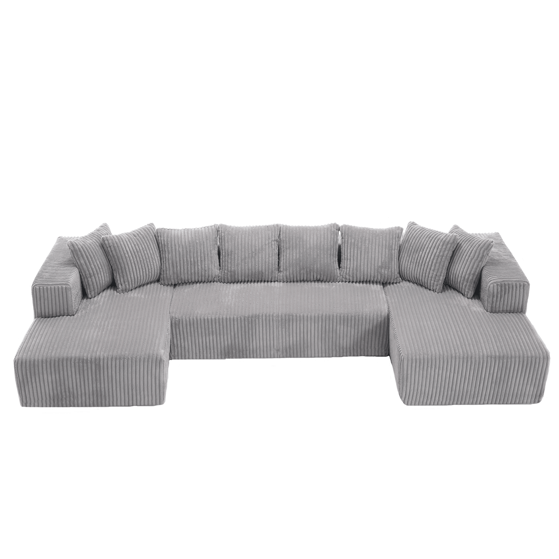 Modular Sectional Couch, U - shaped sofa, Chaise Lounge, Striped fabric (W2981S00010) - Direct Wicker