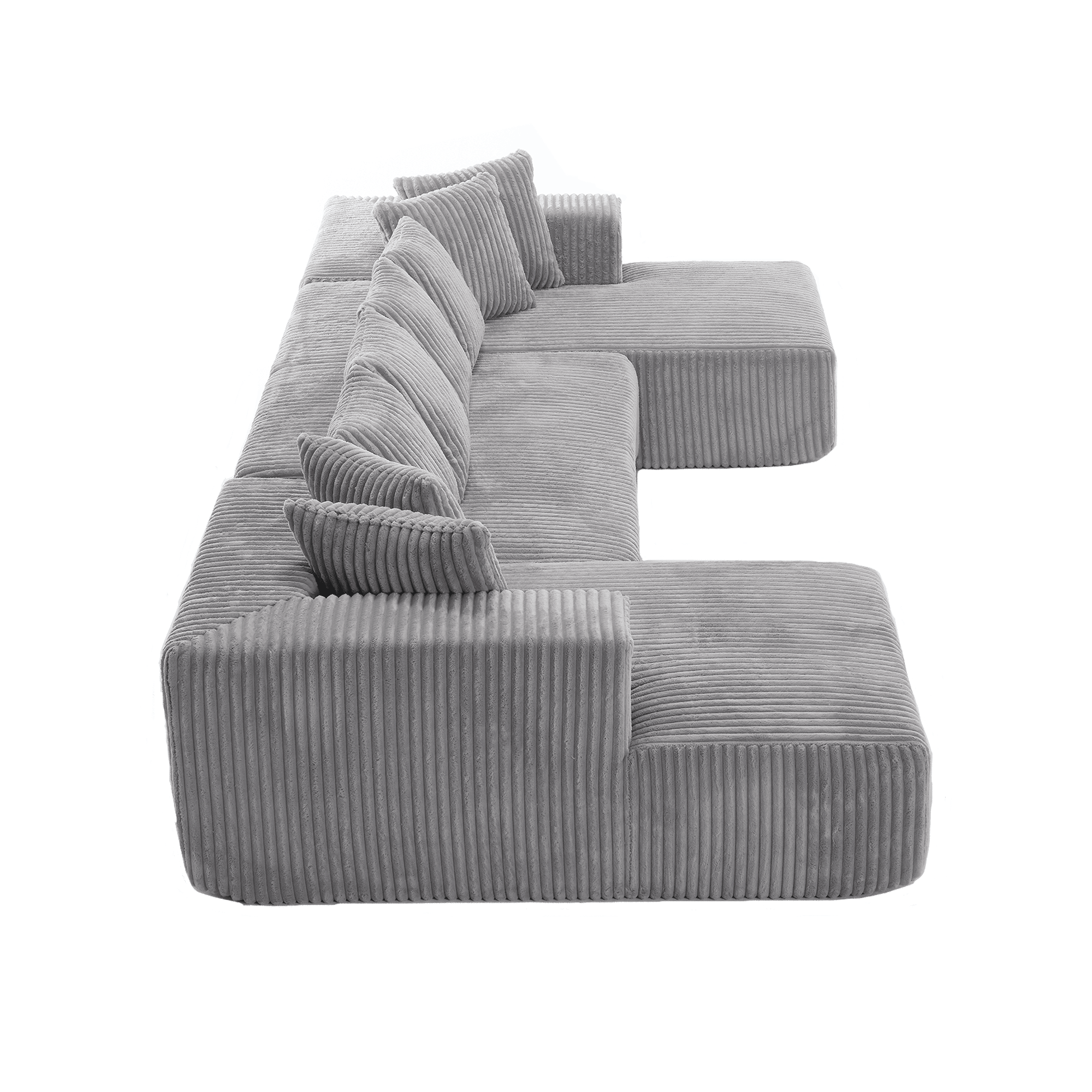 Modular Sectional Couch, U - shaped sofa, Chaise Lounge, Striped fabric (W2981S00010) - Direct Wicker