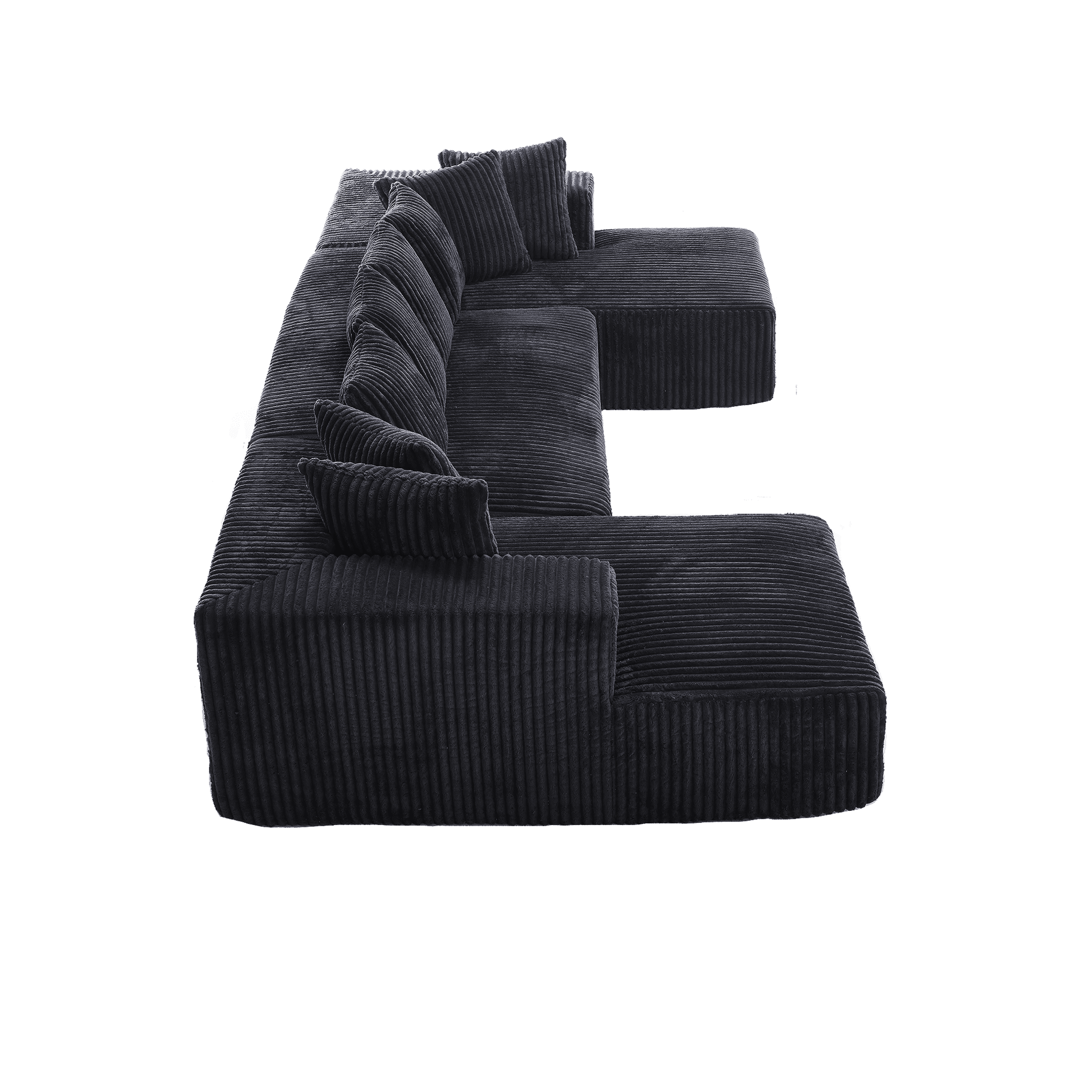 Modular Sectional Couch, U - shaped sofa , Chaise Lounge, Striped fabric (W2981S00011) - Direct Wicker
