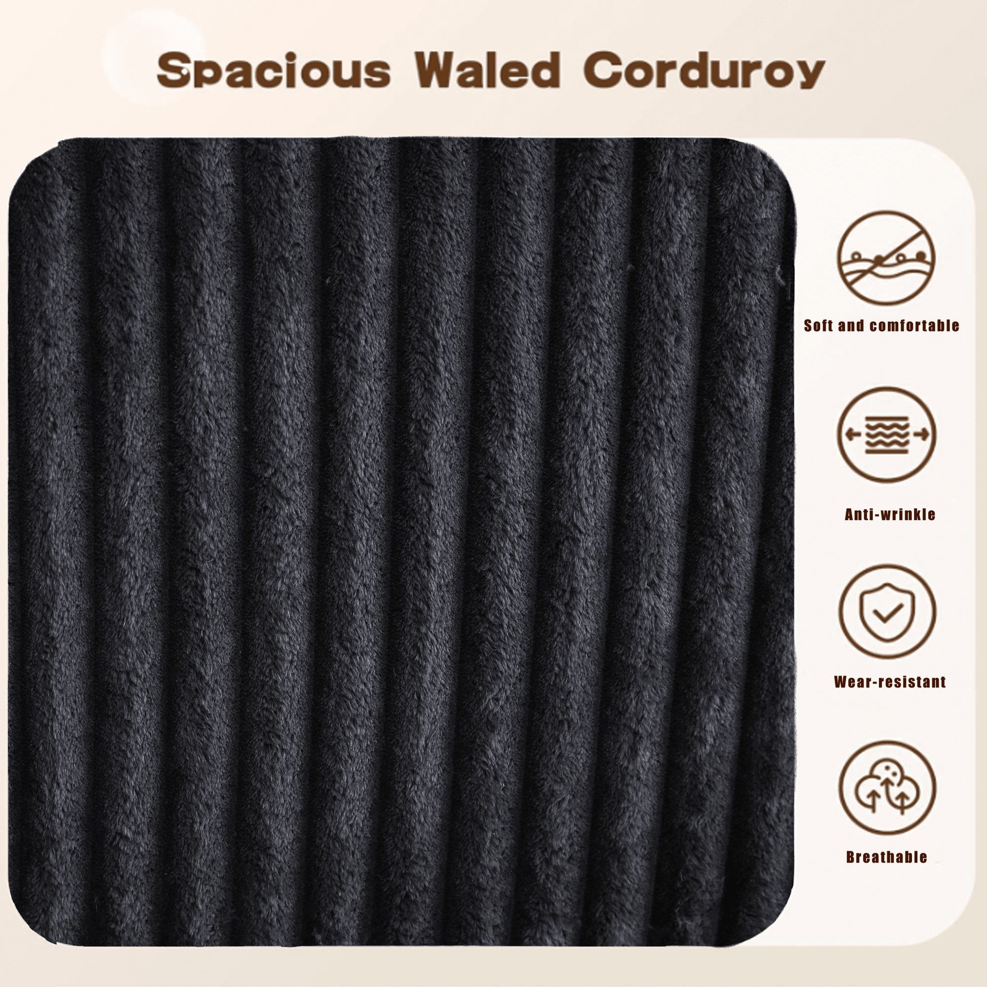 Modular Sectional Couch, U - shaped sofa , Chaise Lounge, Striped fabric (W2981S00011) - Direct Wicker