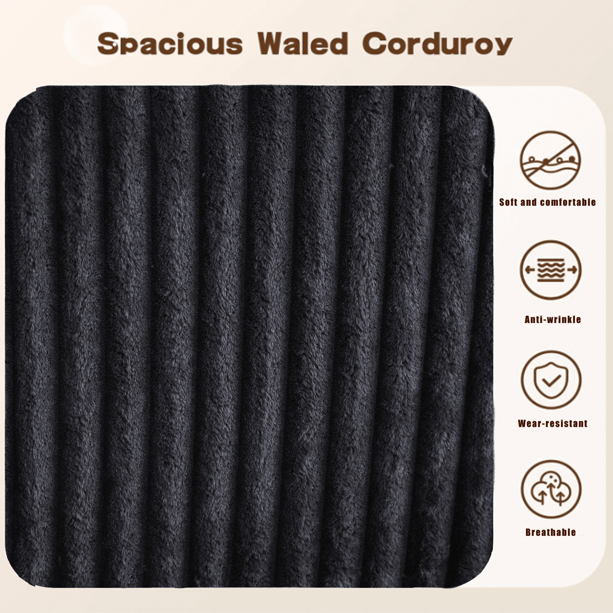 Modular Sectional Couch, U - shaped sofa , Chaise Lounge, Striped fabric (W2981S00011) - Direct Wicker