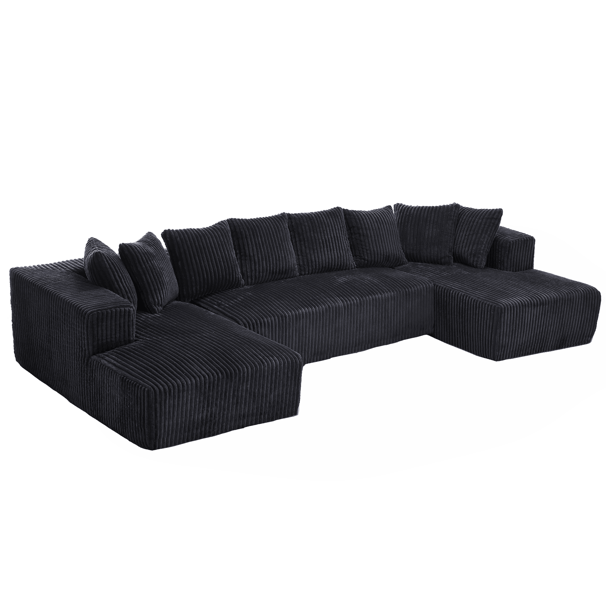 Modular Sectional Couch, U - shaped sofa , Chaise Lounge, Striped fabric (W2981S00011) - Direct Wicker