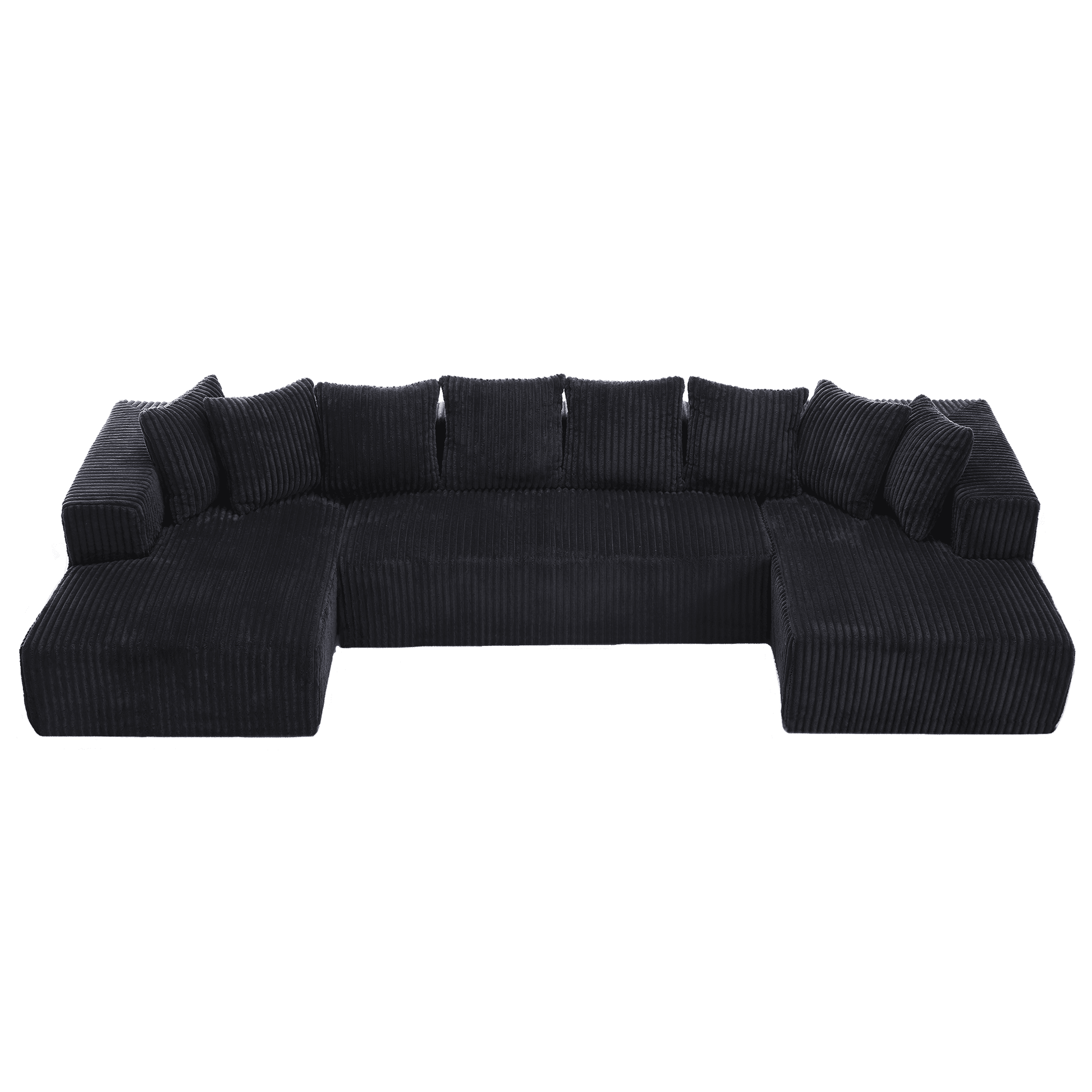 Modular Sectional Couch, U - shaped sofa , Chaise Lounge, Striped fabric (W2981S00011) - Direct Wicker