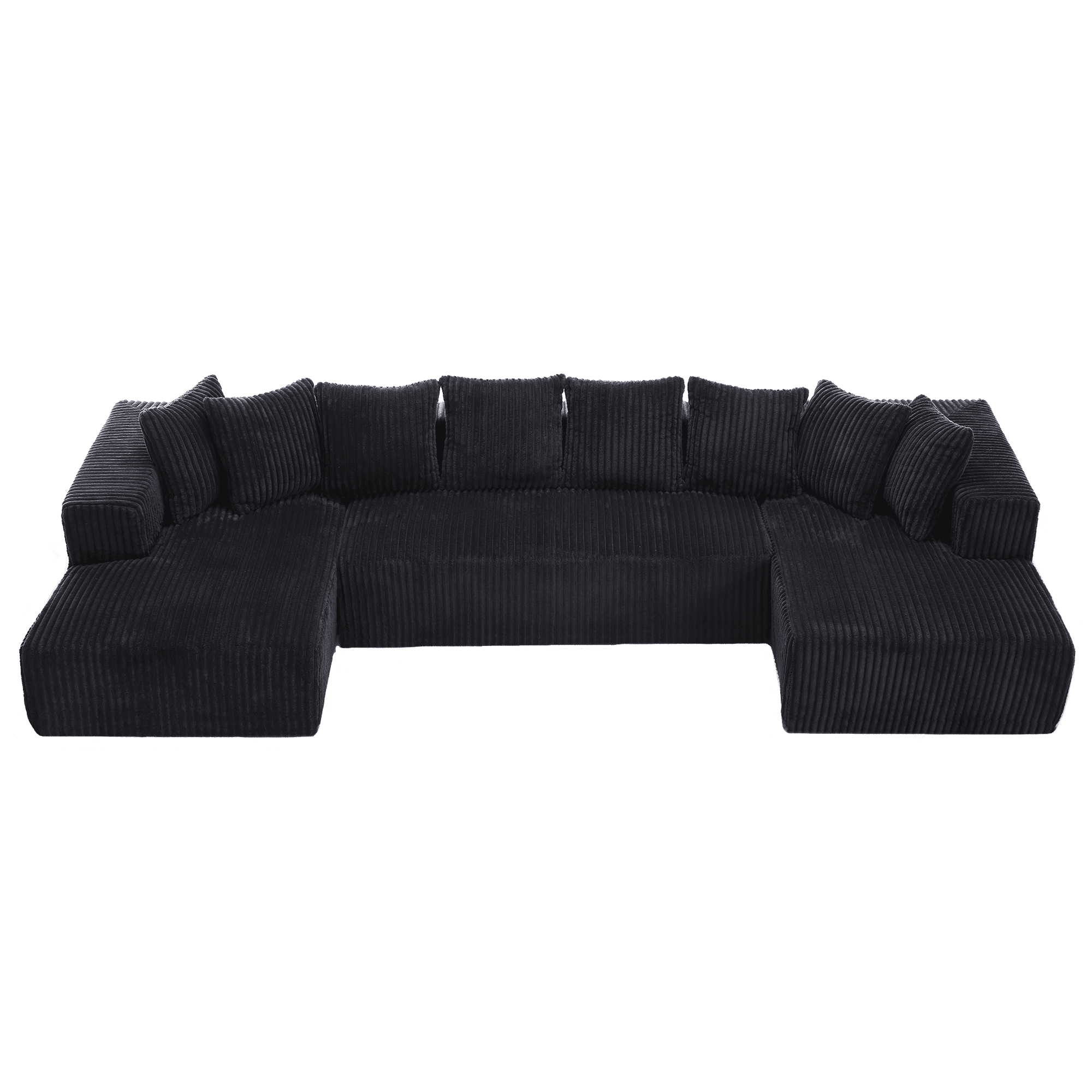 Modular Sectional Couch, U - shaped sofa , Chaise Lounge, Striped fabric (W2981S00011) - Direct Wicker
