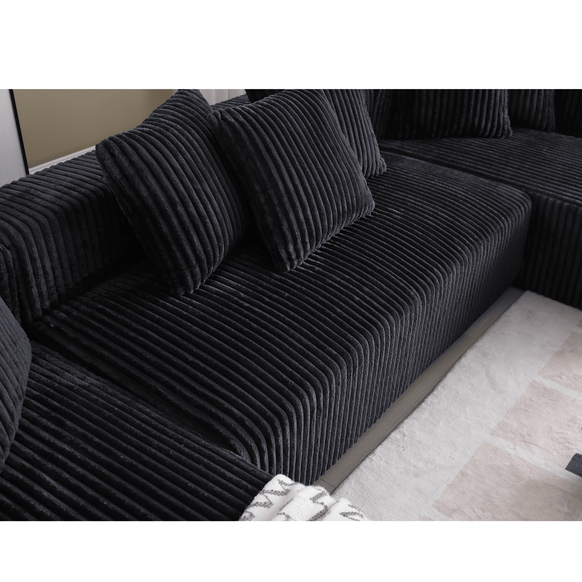 Modular Sectional Couch, U - shaped sofa , Chaise Lounge, Striped fabric (W2981S00011) - Direct Wicker