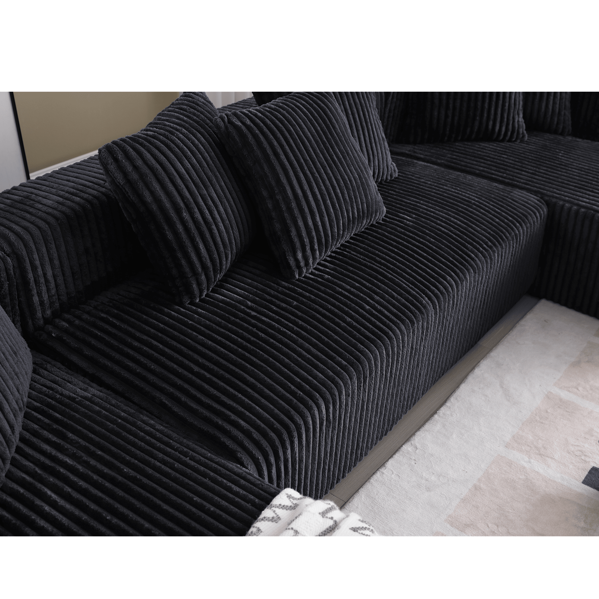 Modular Sectional Couch, U - shaped sofa , Chaise Lounge, Striped fabric (W2981S00011) - Direct Wicker