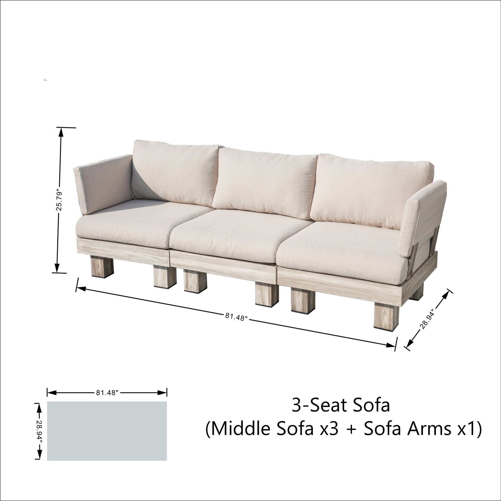 Monterey Modular 7 - Seater Sofa Set (PAS - 2510 - 7S - SET) - Direct Wicker