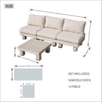 Monterey Modular Armless 3 - Seat Sofa Set (PAS - 2510 - 3S - Armless - SET) - Direct Wicker