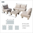 Monterey Modular Armless 4 - Seater Sofa Set (PAS - 2510 - 4S - Armless - SET) - Direct Wicker