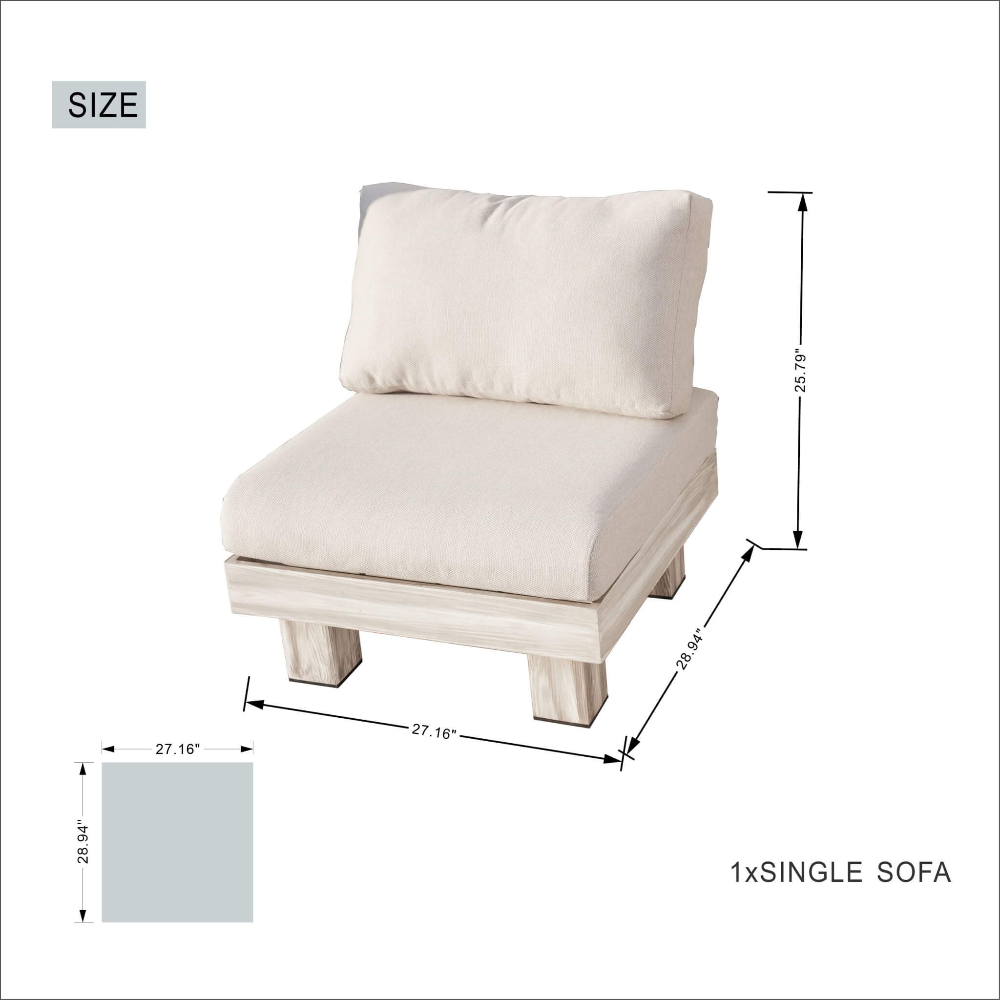 Monterey Modular Armless 6 - Seater Sofa Set (PAS - 2510 - 6S - Armless - SET) - Direct Wicker