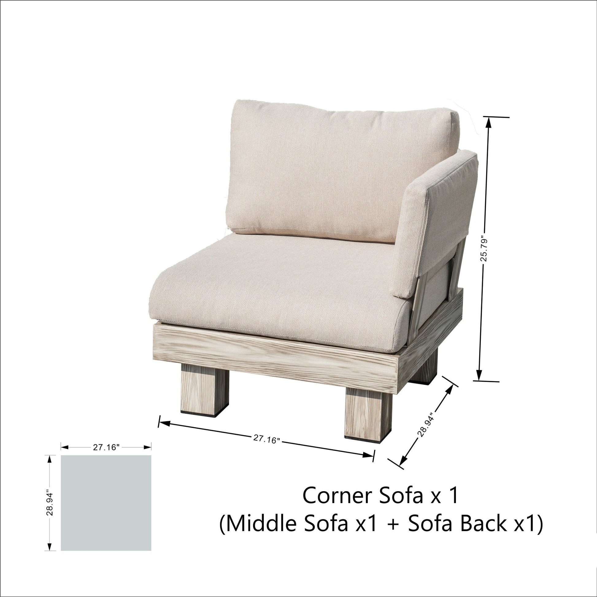 Monterey Modular Collection Sofas and Coffee Table (PAS - 2510 - Sofas&Table) - Direct Wicker