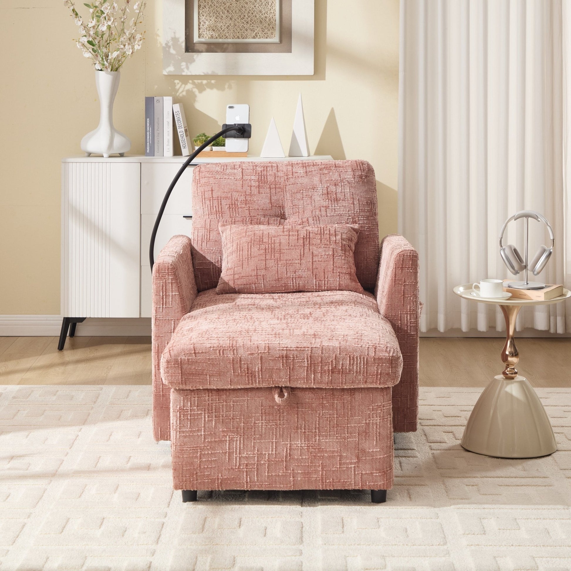 Multifunctional Lazy Person Sofa Recliner with Storage Backrest (W395P318695) - Direct Wicker
