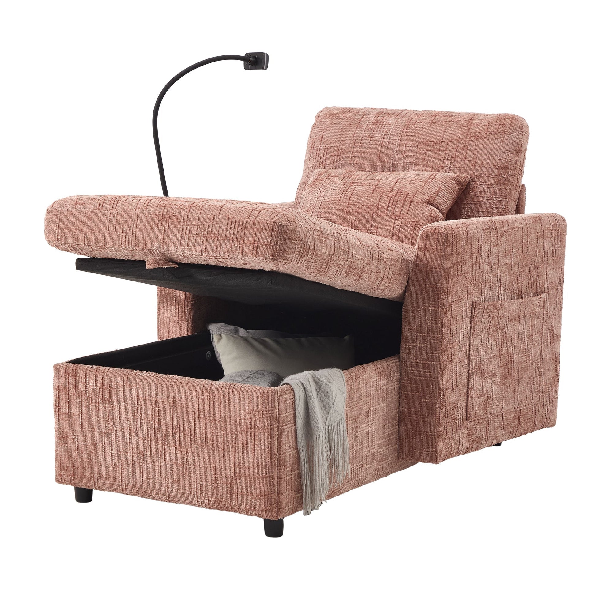 Multifunctional Lazy Person Sofa Recliner with Storage Backrest (W395P318695) - Direct Wicker