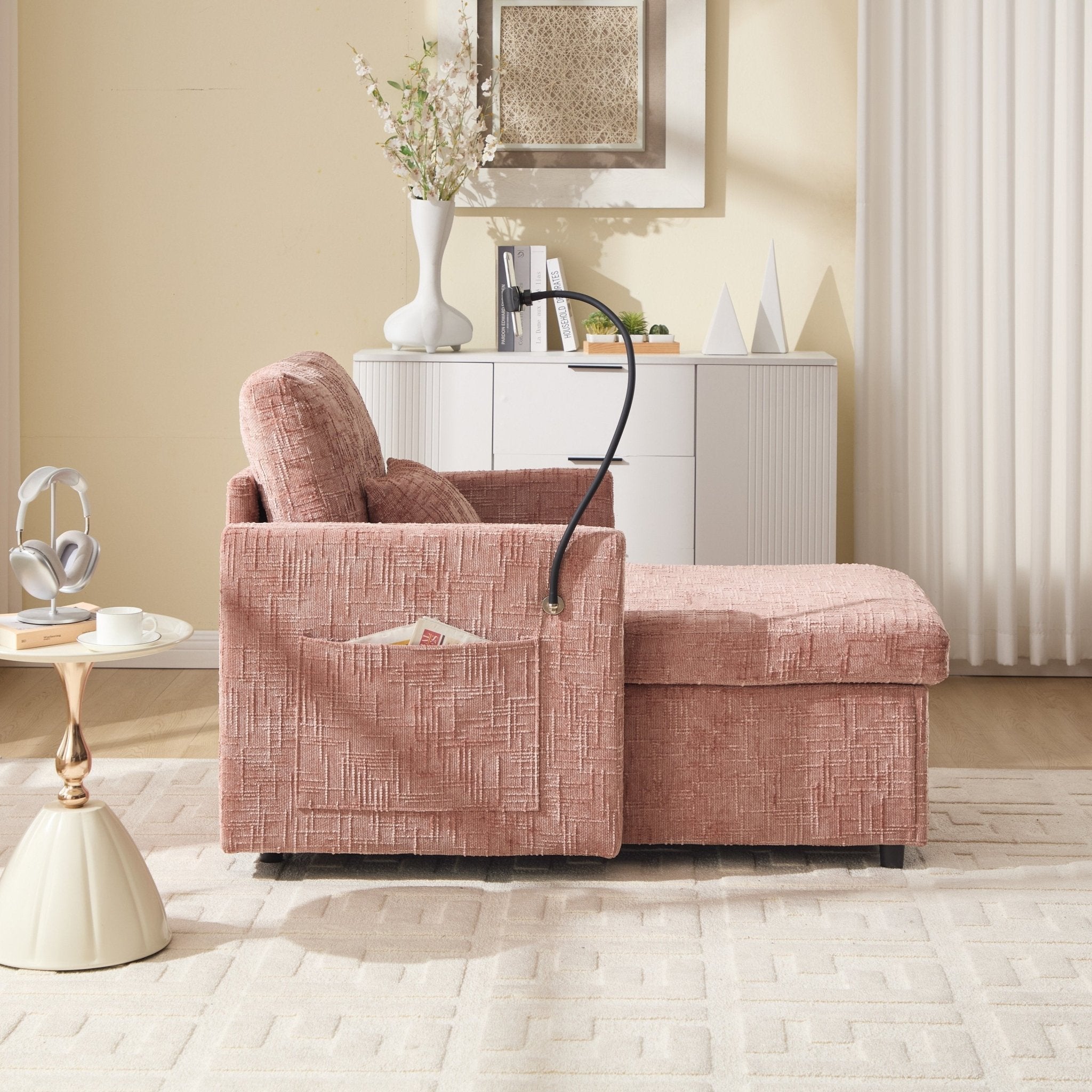 Multifunctional Lazy Person Sofa Recliner with Storage Backrest (W395P318695) - Direct Wicker