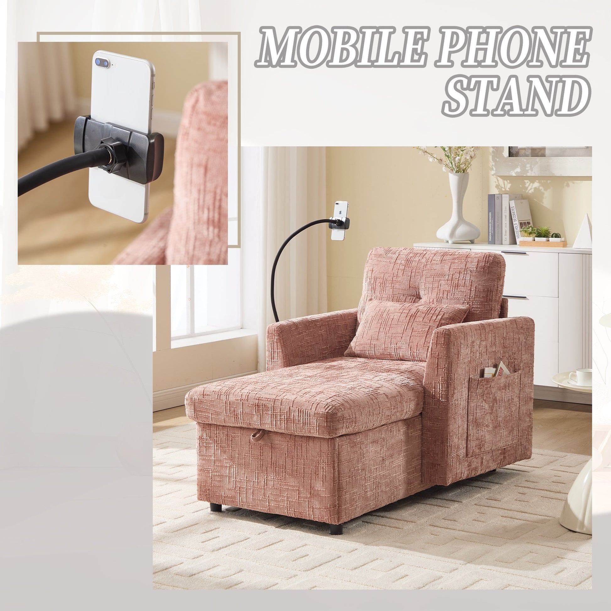 Multifunctional Lazy Person Sofa Recliner with Storage Backrest (W395P318695) - Direct Wicker