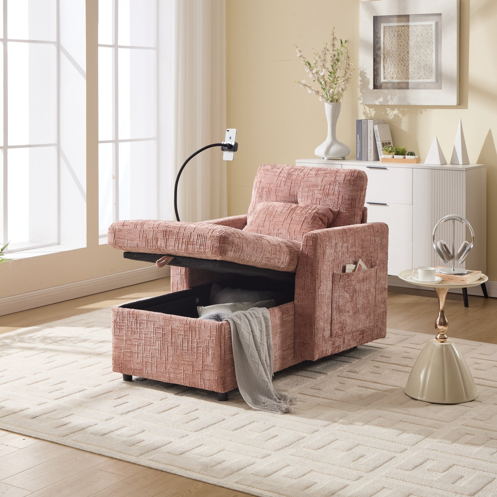 Multifunctional Lazy Person Sofa Recliner with Storage Backrest (W395P318695) - Direct Wicker