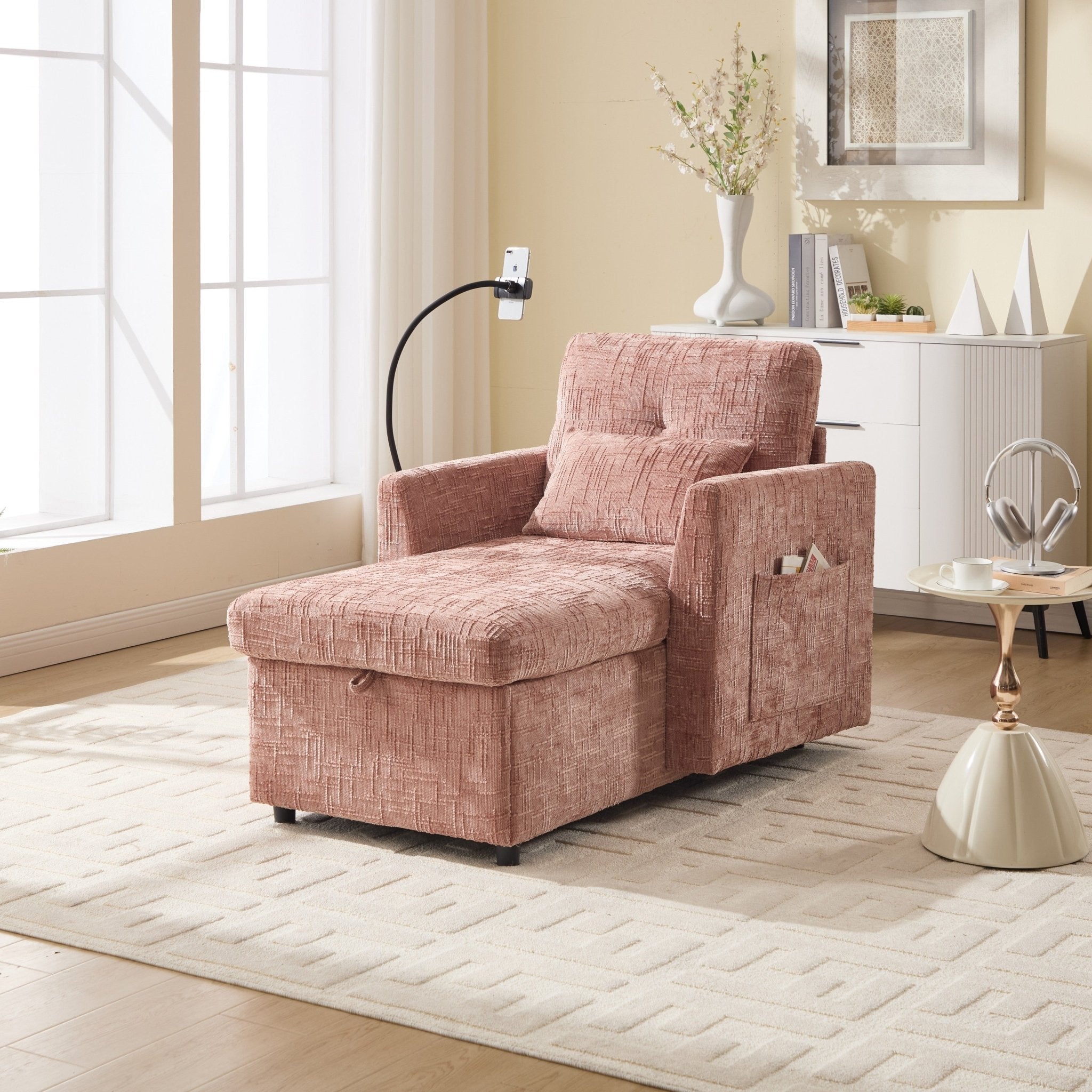 Multifunctional Lazy Person Sofa Recliner with Storage Backrest (W395P318695) - Direct Wicker