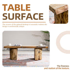 Natural Wood Coffee Table – Terrafab Composite Material with Iron Frame（PAD - 24927TA） - Direct Wicker