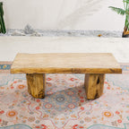 Natural Wood Coffee Table – Terrafab Composite Material with Iron Frame（PAD - 24927TA） - Direct Wicker