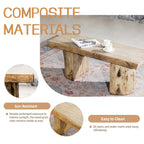 Natural Wood Coffee Table – Terrafab Composite Material with Iron Frame（PAD - 24927TA） - Direct Wicker