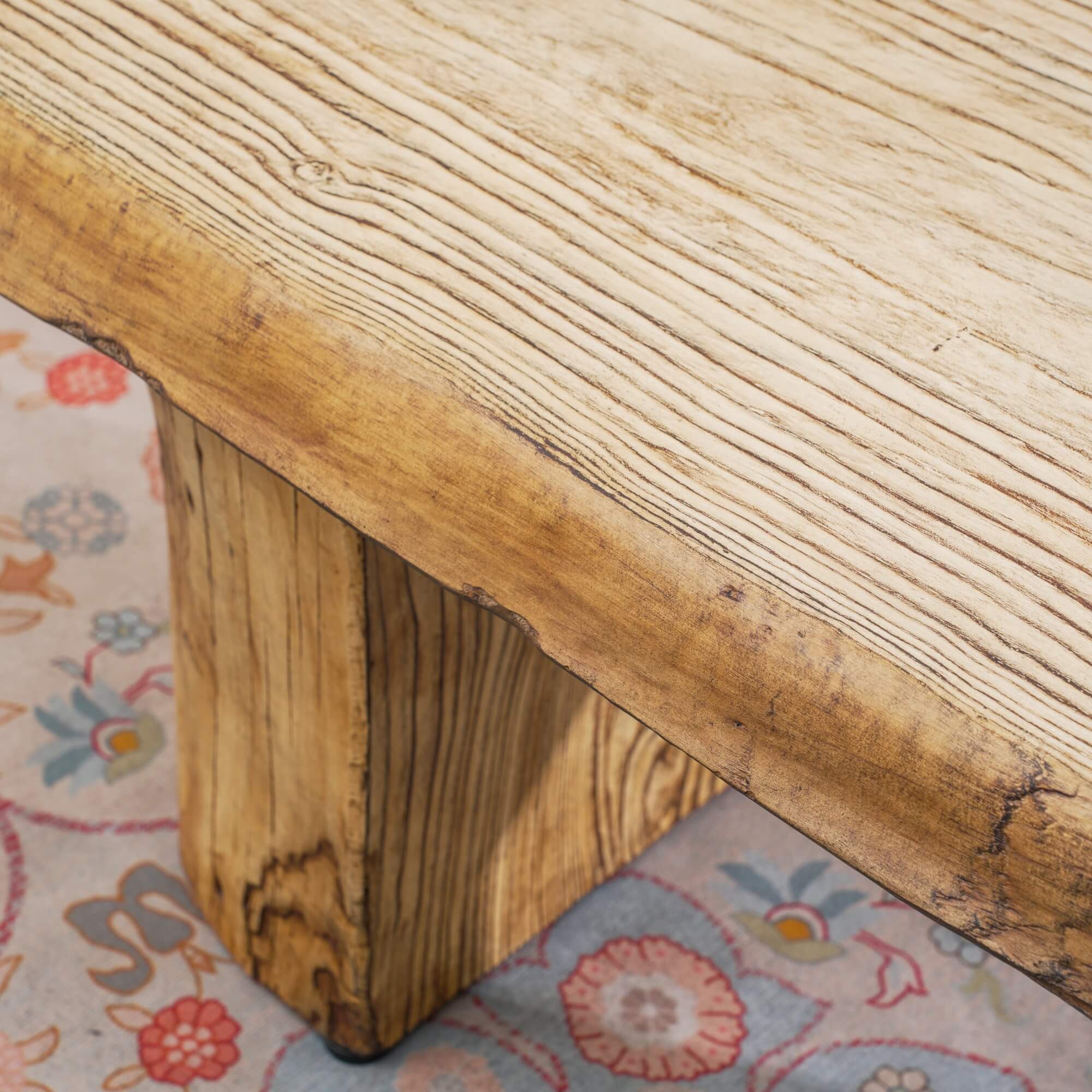 Natural Wood Coffee Table – Terrafab Composite Material with Iron Frame（PAD - 24927TA） - Direct Wicker