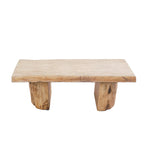 Natural Wood Coffee Table – Terrafab Composite Material with Iron Frame（PAD - 24927TA） - Direct Wicker