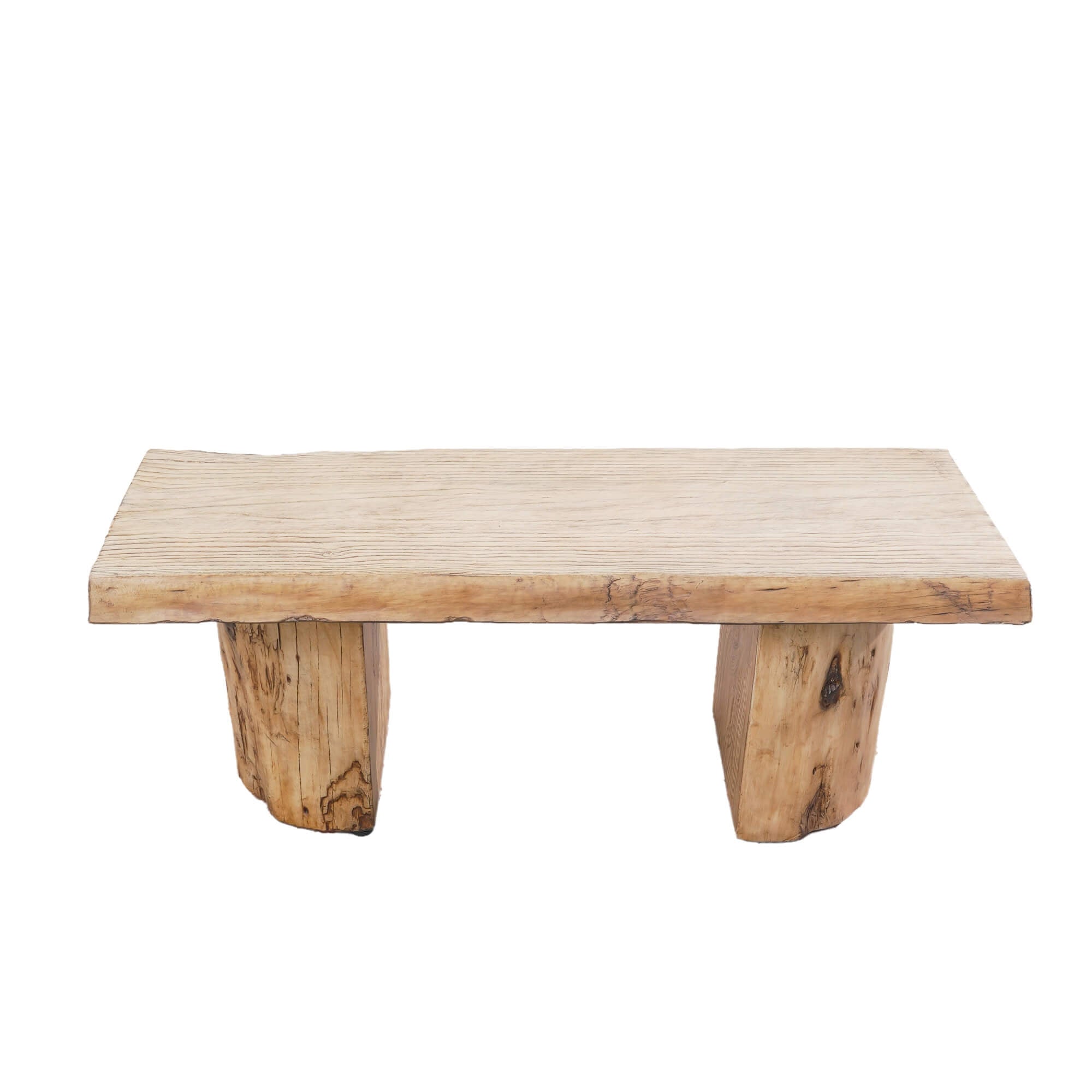 Natural Wood Coffee Table – Terrafab Composite Material with Iron Frame（PAD - 24927TA） - Direct Wicker