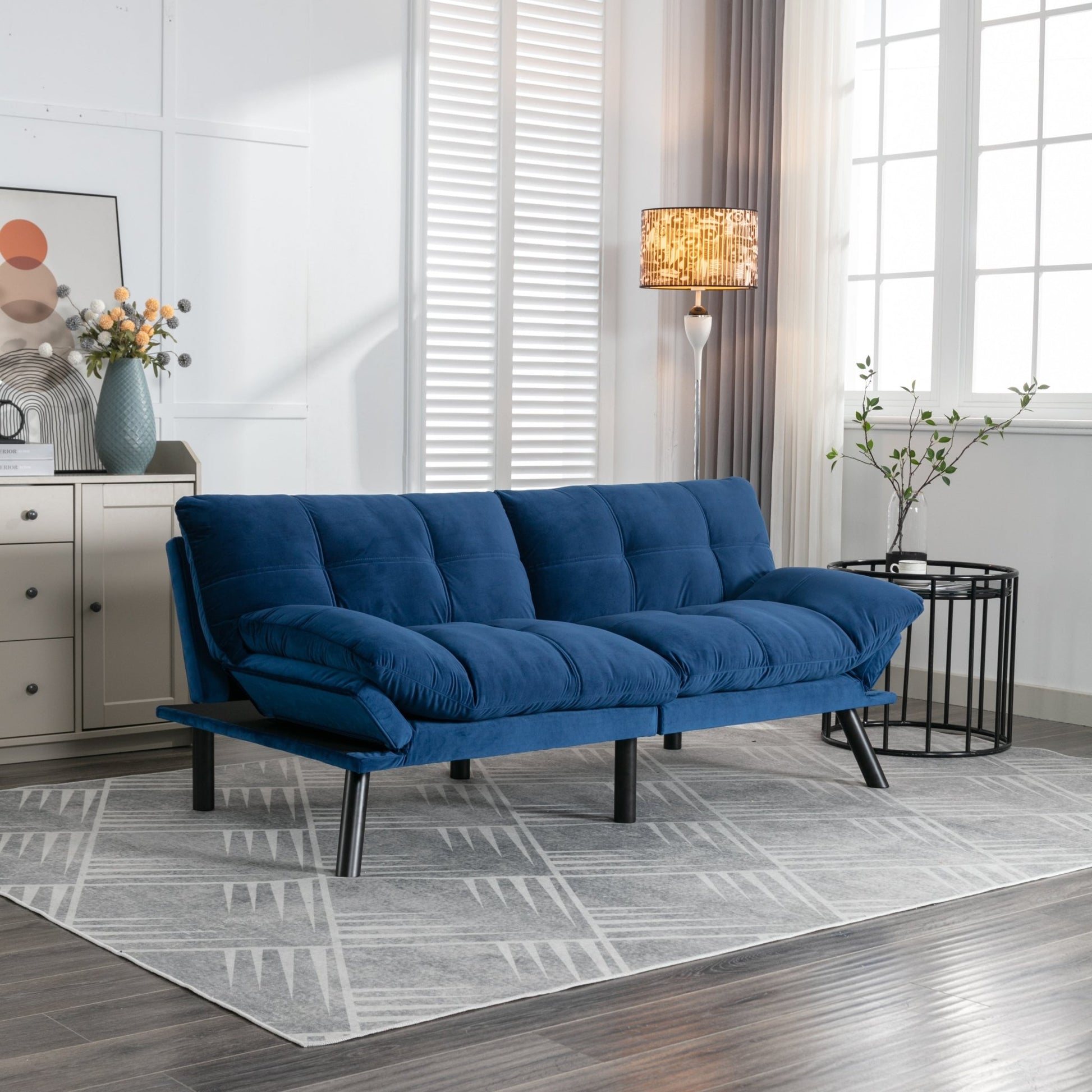 Navy Blue Convertible Folding Modern sofa Bed (W570124913) - Direct Wicker