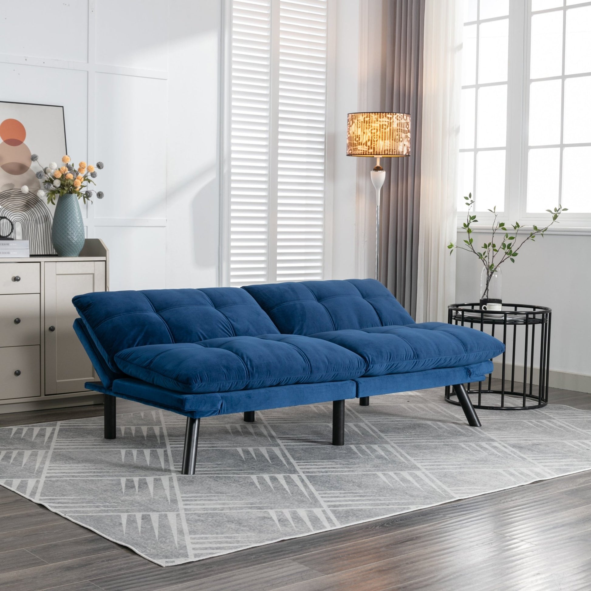 Navy Blue Convertible Folding Modern sofa Bed (W570124913) - Direct Wicker