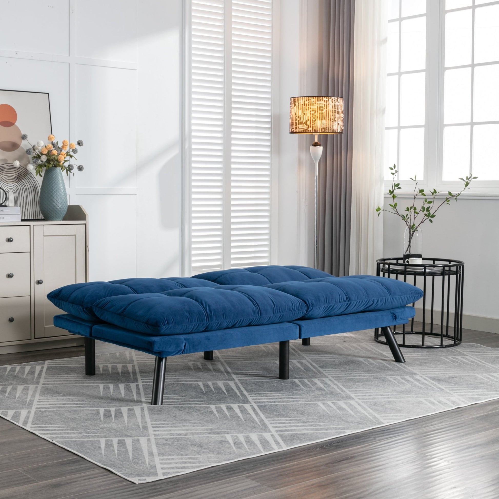 Navy Blue Convertible Folding Modern sofa Bed (W570124913) - Direct Wicker