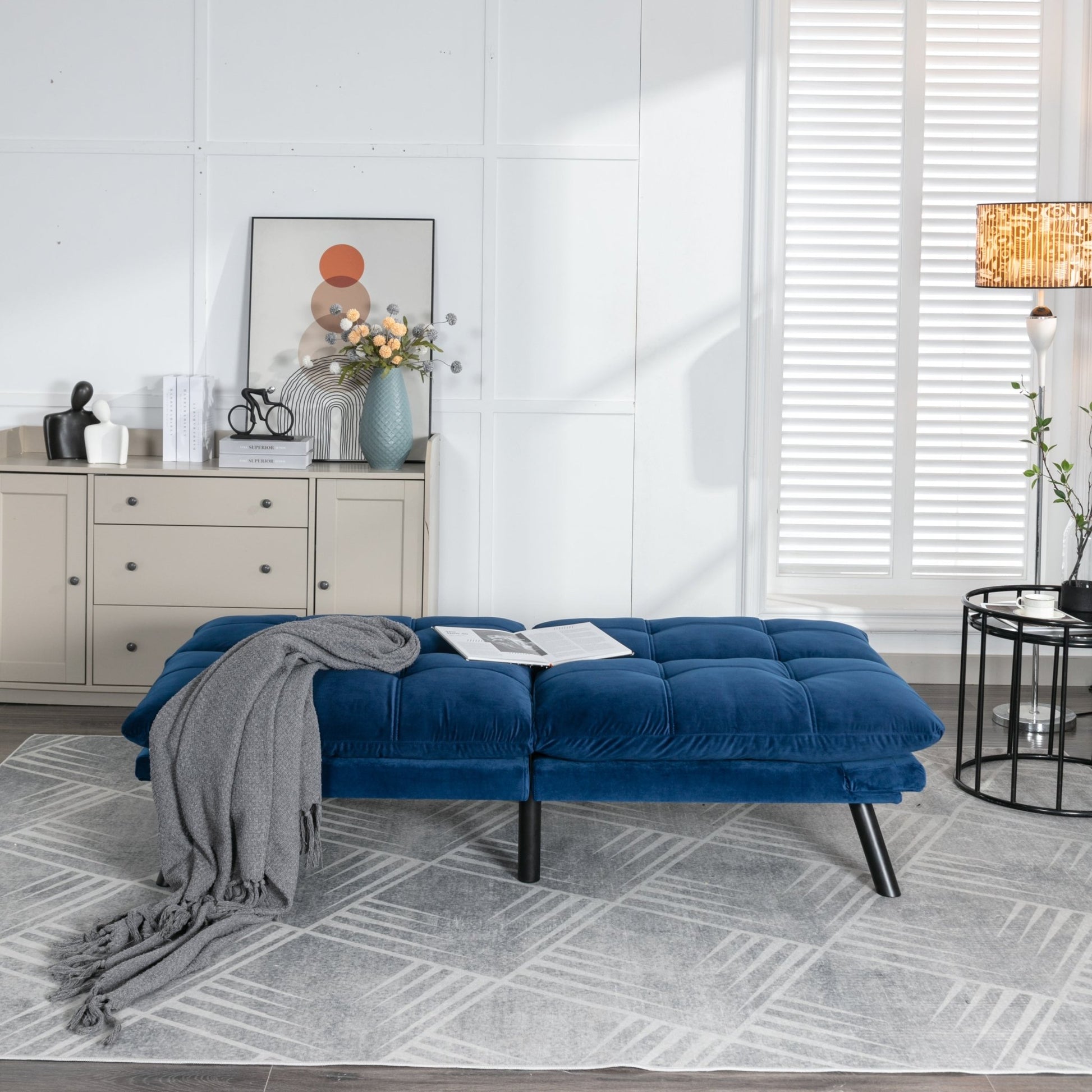 Navy Blue Convertible Folding Modern sofa Bed (W570124913) - Direct Wicker