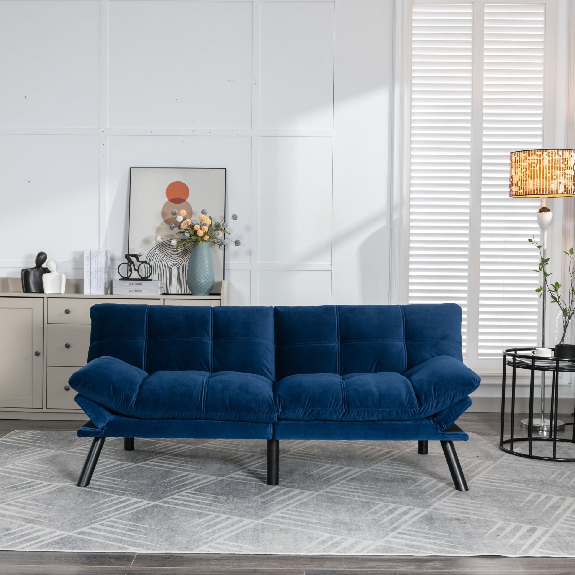 Navy Blue Convertible Folding Modern sofa Bed (W570124913) - Direct Wicker