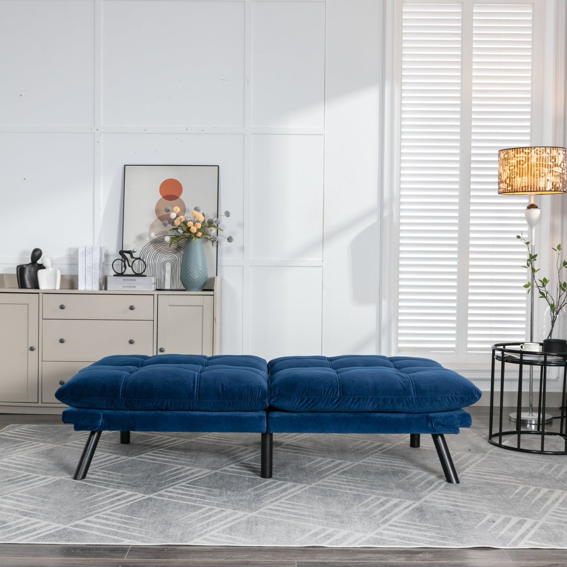 Navy Blue Convertible Folding Modern sofa Bed (W570124913) - Direct Wicker