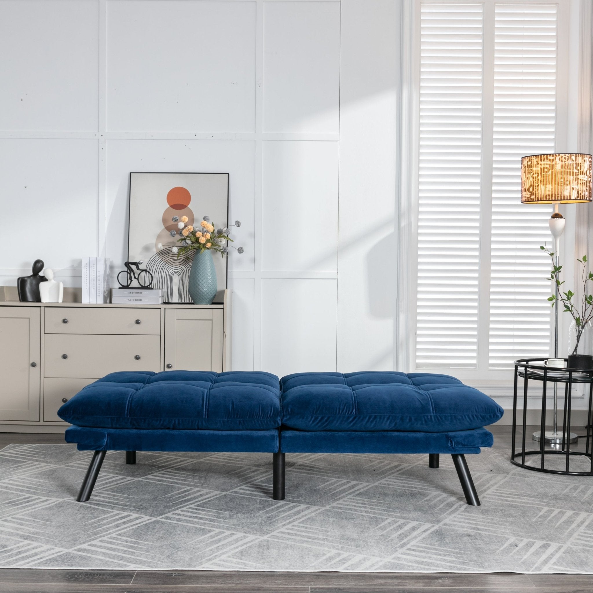 Navy Blue Convertible Folding Modern sofa Bed (W570124913) - Direct Wicker