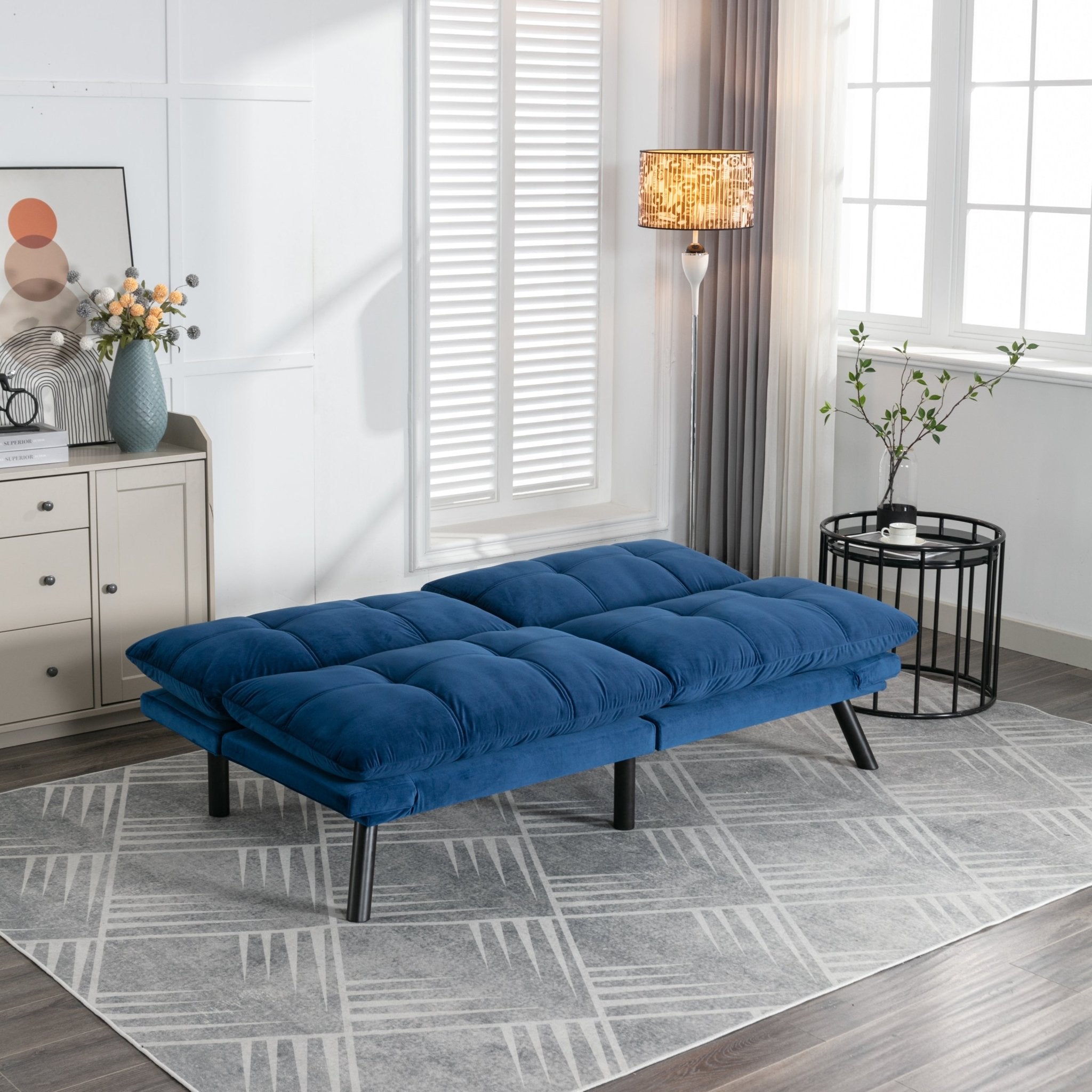 Navy Blue Convertible Folding Modern sofa Bed (W570124913) - Direct Wicker