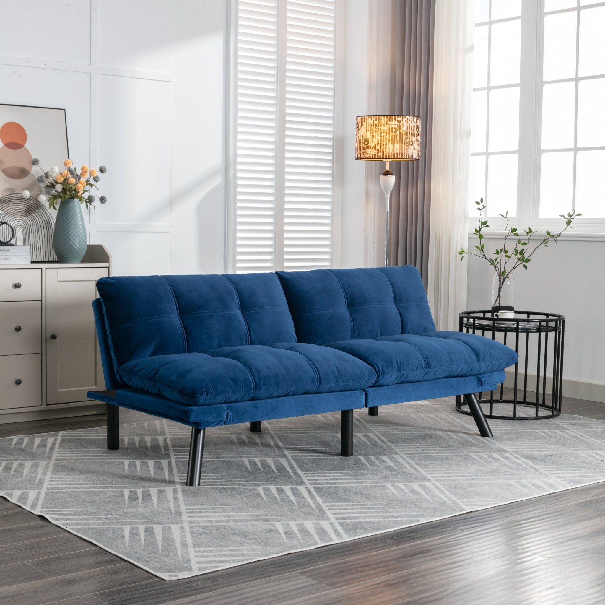 Navy Blue Convertible Folding Modern sofa Bed (W570124913) - Direct Wicker