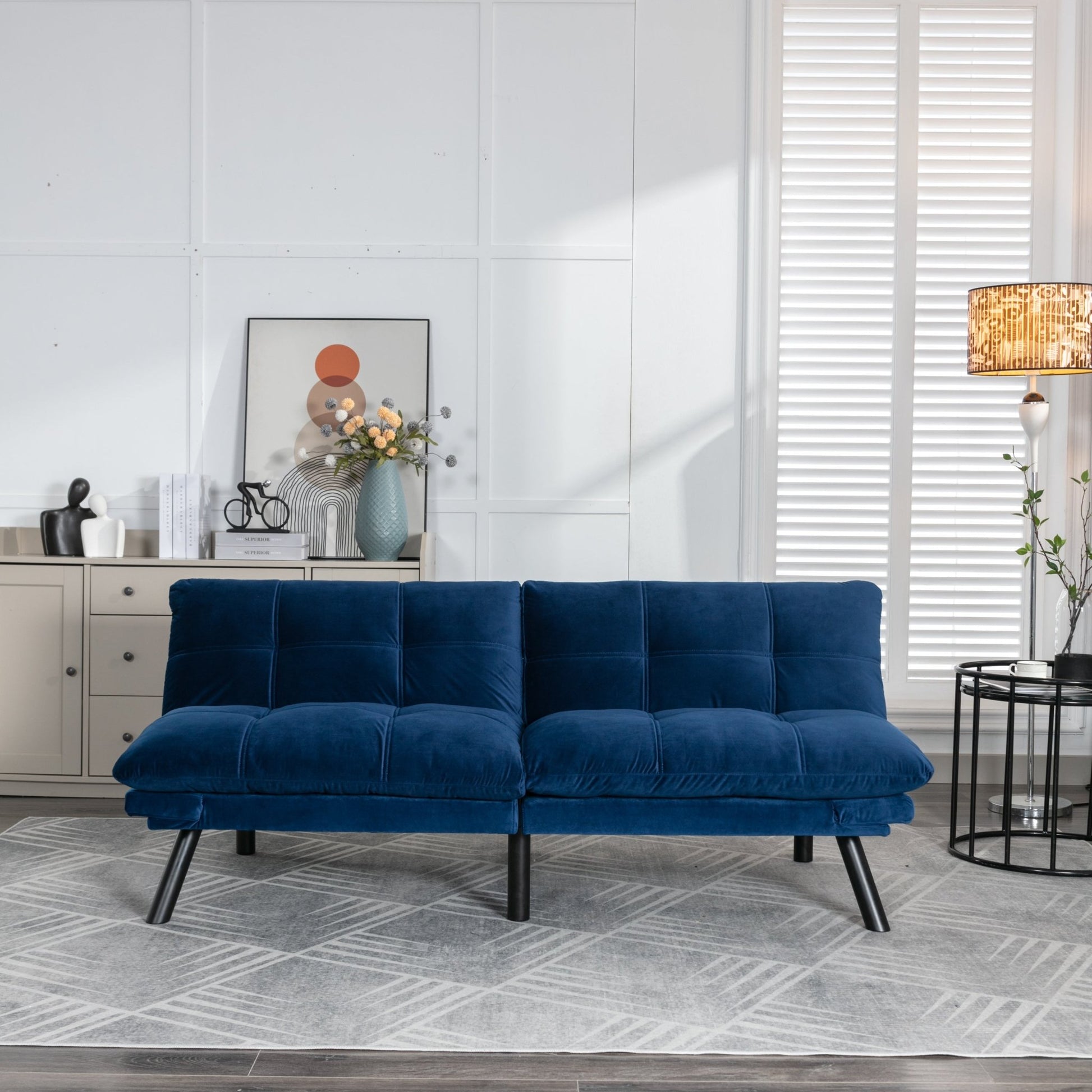 Navy Blue Convertible Folding Modern sofa Bed (W570124913) - Direct Wicker