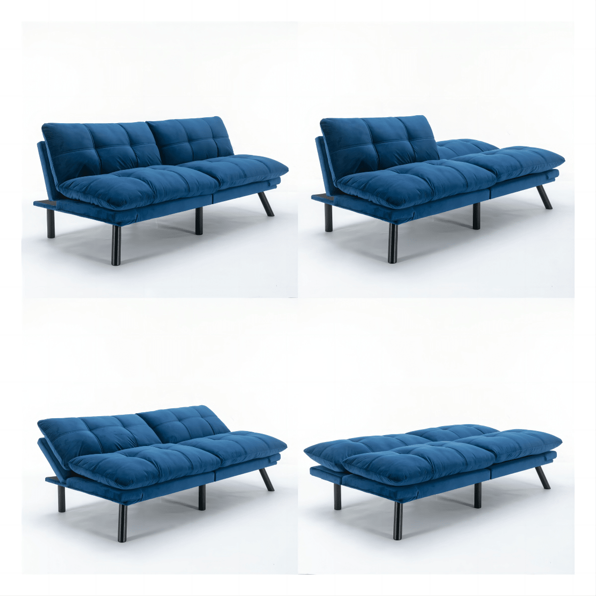 Navy Blue Convertible Folding Modern sofa Bed (W570124913) - Direct Wicker