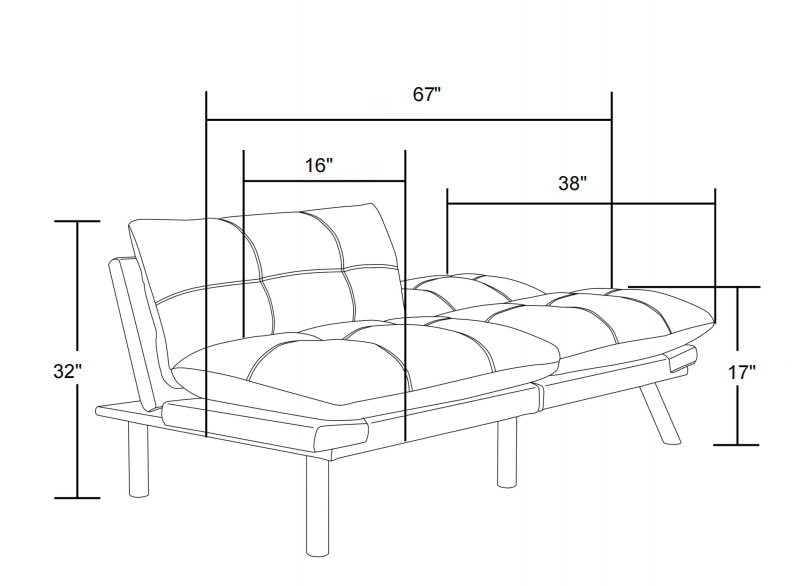 Navy Blue Convertible Folding Modern sofa Bed (W570124913) - Direct Wicker