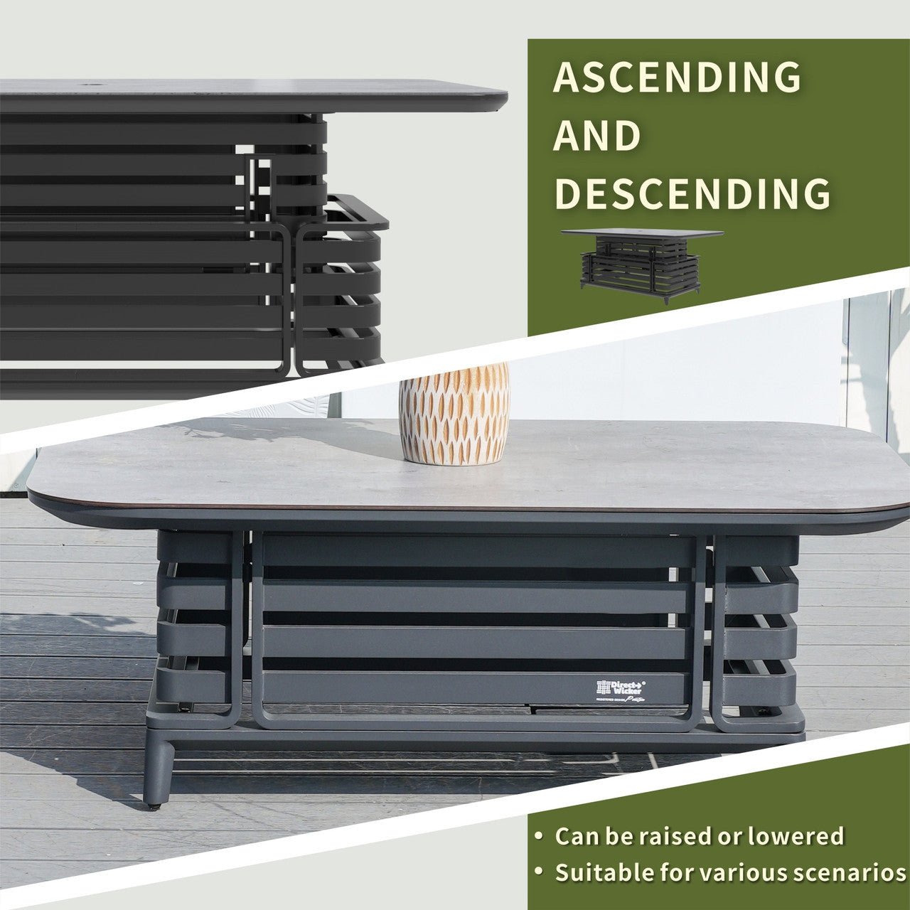 New Aluminum Exposed Tube High-End 5-Seat Sofa Set (PAS-2350TS） - Direct Wicker